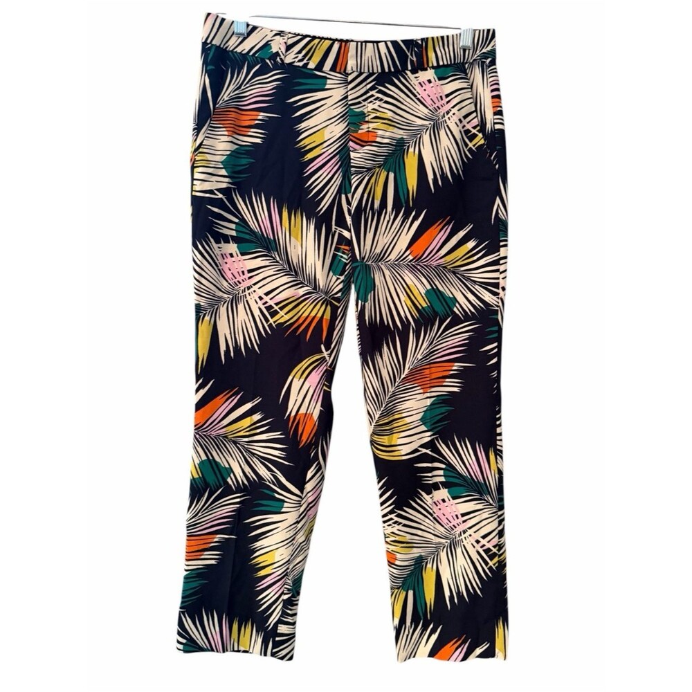 Banana Republic Tropical Palm Ankle Pants Women Sz 6 Multcolor Tapered Leg Avery